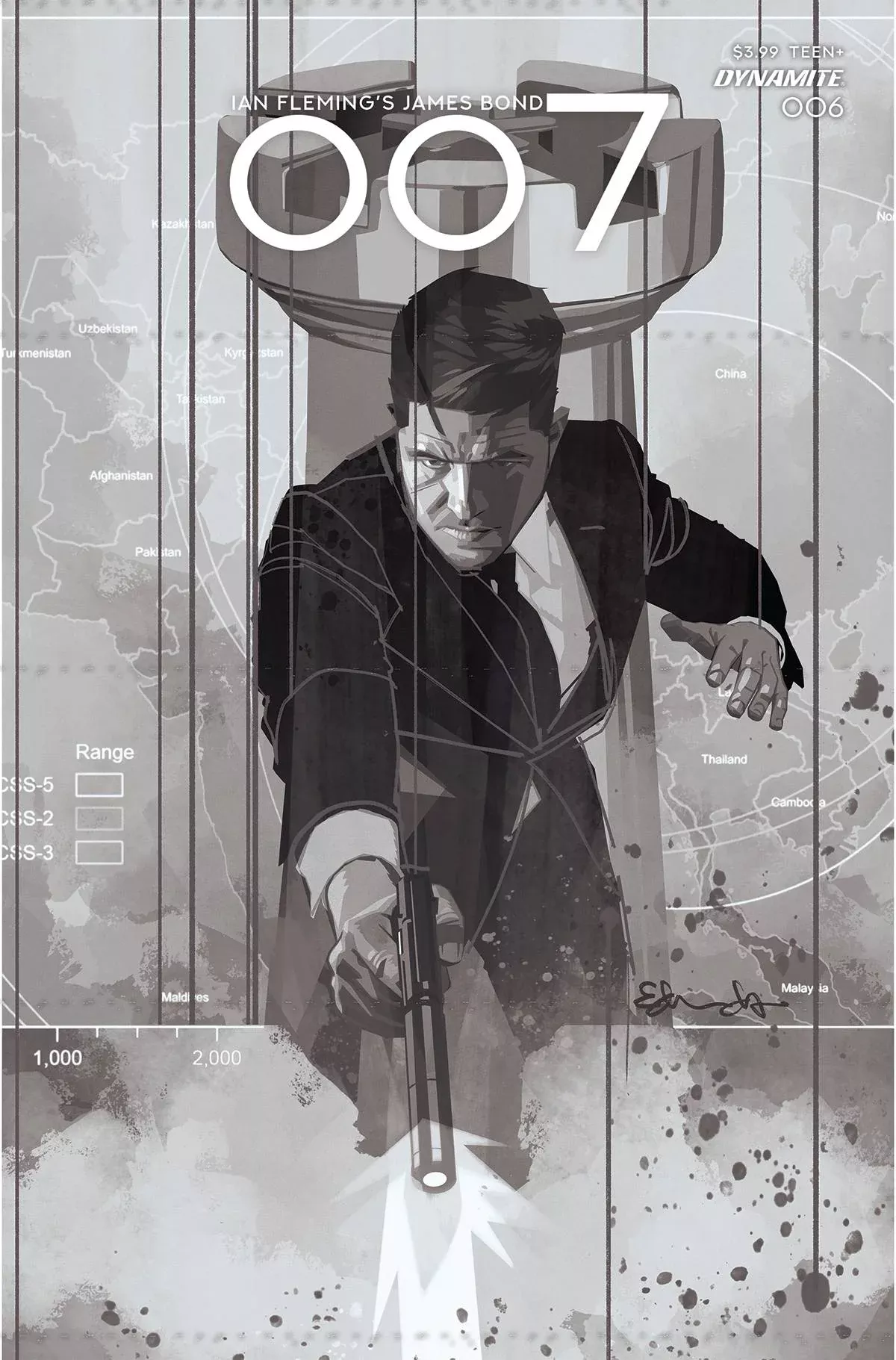 007 #6 CVR E 1:10 INCV EDWARDS B&W