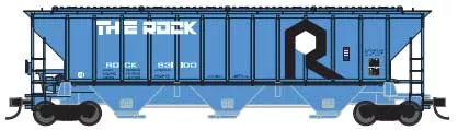 (Loose Weights) Trainworx N Pullman-Standard PS2-CD 4427 High-Side Covered Hopper - Ready to Run -- Rock Island #631047 (blue, black, white)